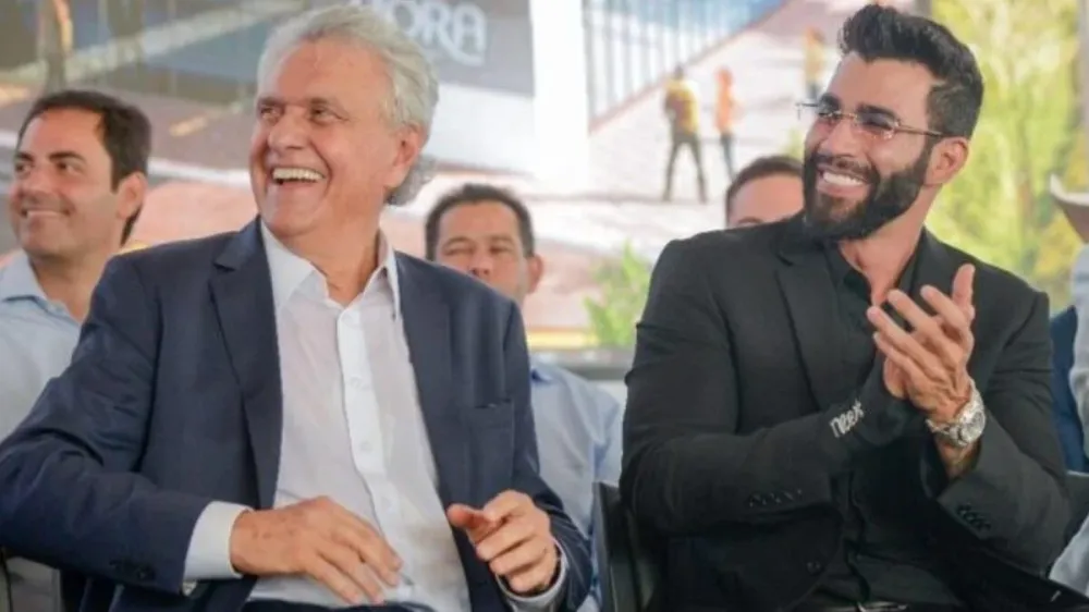 Governador Ronaldo Caiado e o cantor Gusttavo Lima