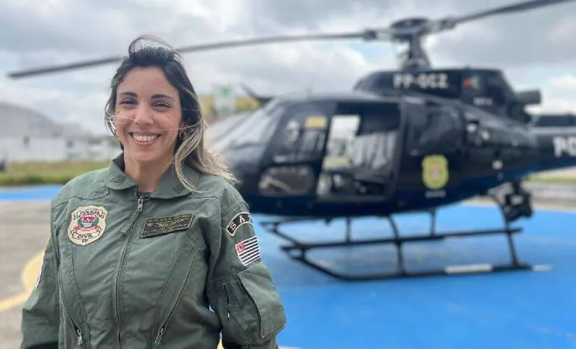 Delegada de Francisco Morato é a 1ª mulher piloto de helicóptero da Polícia Civil de SP