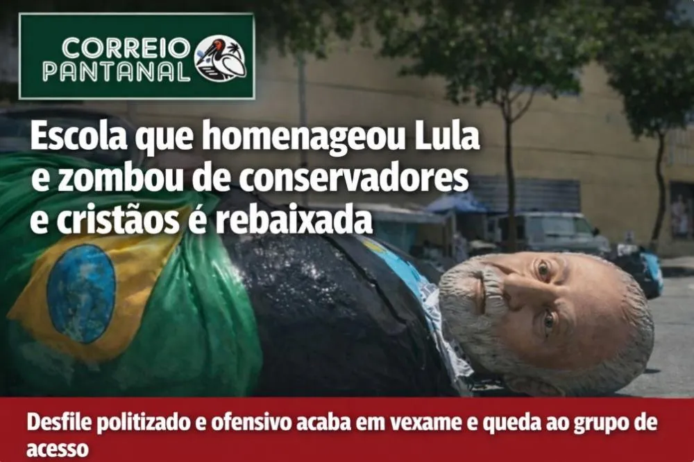 Desfile politizado termina em vexame e rebaixamento de escola que exaltou Lula e atacou valores cristãos