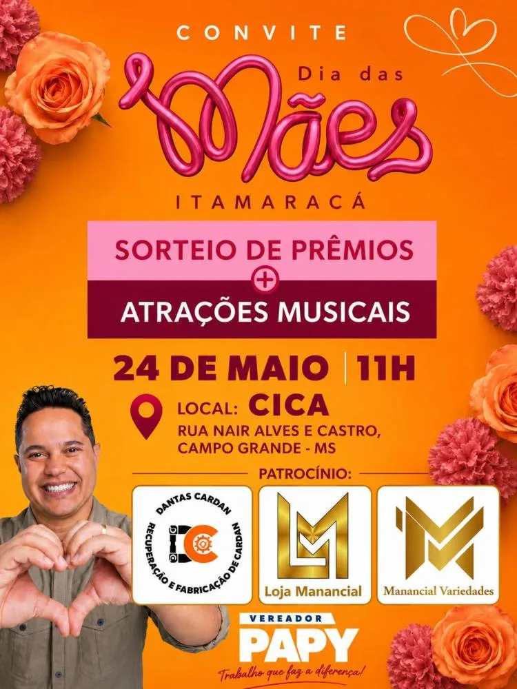 Papy promove almoço especial de Dia das Mães com sorteios e atrações musicais em Campo Grande