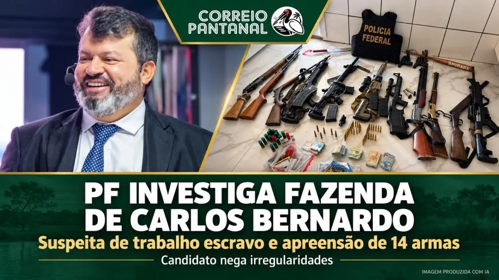 Fazenda de Carlos Bernardo é alvo de investigação por trabalho escravo; PF apreende 14 armas