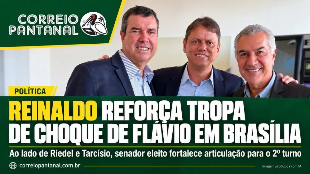 Reinaldo Azambuja reforça tropa de choque de Flávio Bolsonaro em Brasília; Riedel e Tarcísio somam forças no segundo turno