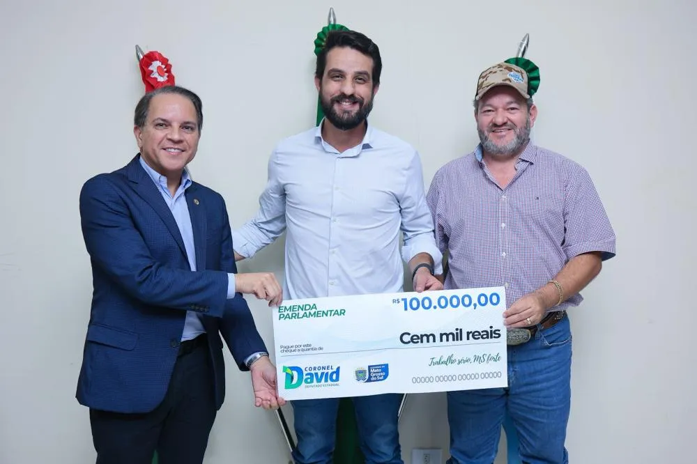 CORONEL DAVID ENTREGA EMENDA DE R$100 MIL PARA A SAÚDE DE DEODÁPOLIS E PREFEITO JEAN ANUNCIA CONTRAPARTIDA QUE DOBRA O VALOR